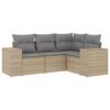 vidaXL Set canapele de grădină, 4 piese, cu perne, bej, poliratan