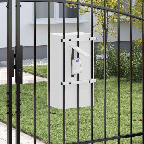 vidaXL cutie poștală Alb 30 x 23 x 55 cm Oțel