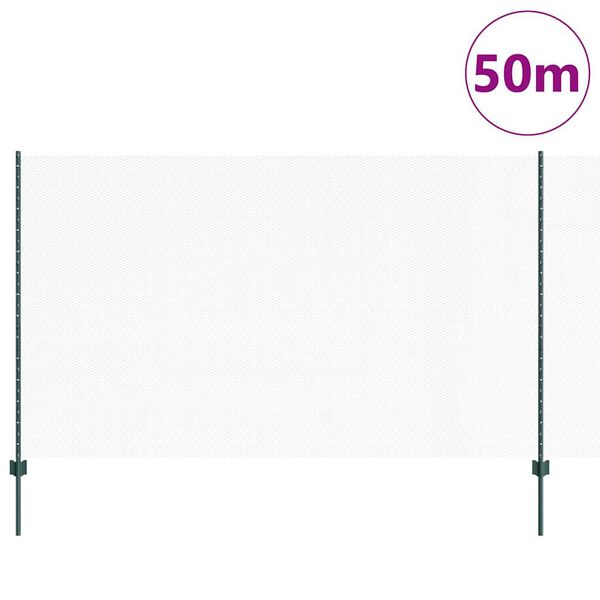 vidaXL Gard cu St&acirc;lp Verde 1,4 x 50 m Oțel și PVC