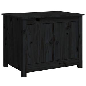 vidaXL Măsuță de cafea, negru, 71x49x55 cm, lemn masiv de pin