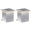 vidaXL Jardinieră de grădină cu LED 2 buc. Argintiu 30 x 30 x 30 cm