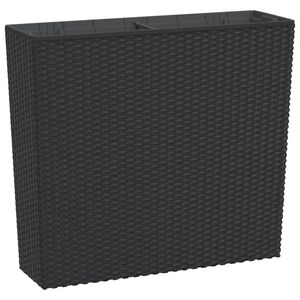 vidaXL Jardinieră cu interior detașabil, antracit, 12 / 44 L, PP ratan