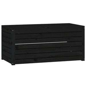 vidaXL Ladă depozitare grădină, negru, 101x50,5x46,5cm, lemn masiv pin
