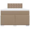 vidaXL Pat box spring cu saltea, cappuccino, 120x190cm piele ecologică
