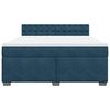 vidaXL Pat box spring cu saltea, albastru, 180x200 cm, catifea