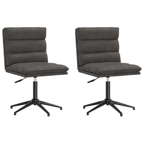 vidaXL Scaune de bucătărie, 2 buc., negru, piele ecologică