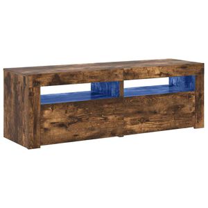 vidaXL Comodă TV cu lumini LED, stejar fumuriu, 120x35x40 cm
