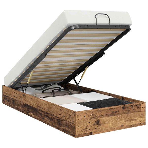 vidaXL Cadru de pat otoman Lemn vechi 75,5 x 190 cm Lemn prelucrat