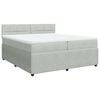 vidaXL Pat box spring cu saltea, gri deschis, 200x200 cm, catifea