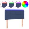 vidaXL Tăblie de pat cu LED, albastru, 90x5x78/88 cm, textil
