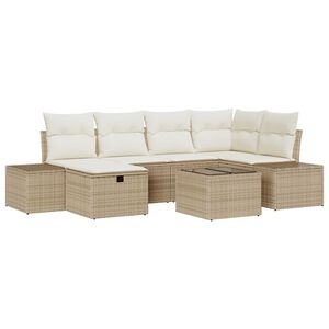 vidaXL Set de canapea cu pernă 7 pcs poliratan