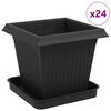 vidaXL Ghivece pentru plante 24 buc. Negru Plastic