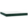 vidaXL Pat box spring cu saltea, verde &icirc;nchis, 160x200 cm, catifea