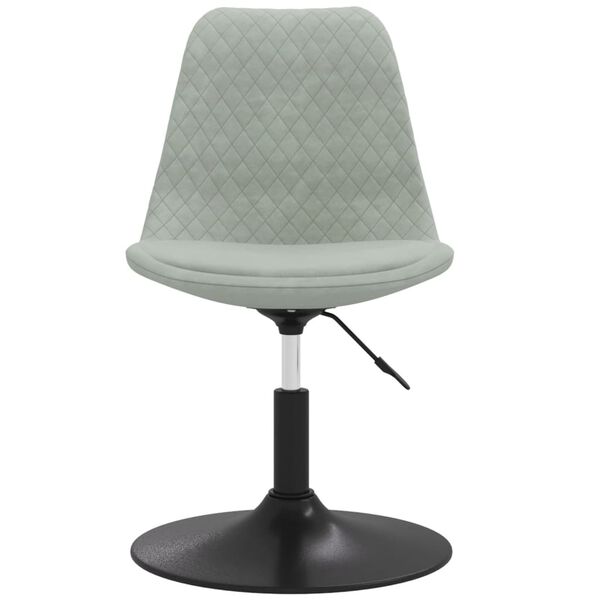 vidaXL Scaune de sufragerie pivotante 6 buc, gri deschis, catifea