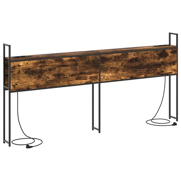 vidaXL Tăblie de Depozitare cu Stație de &Icirc;ncărcare Stejar afumat