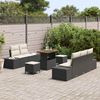 vidaXL Set de canapele pentru grădină cu pernă 8 pcs Negru Rattan poli