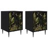 vidaXL Dulap de noapte RHENEN 2 buc. Stejar Negru 36 x 33 x 51 cm