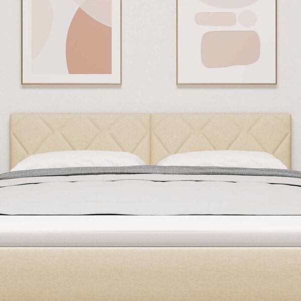 vidaXL Tăblie cap Crem 144 cm țesătură