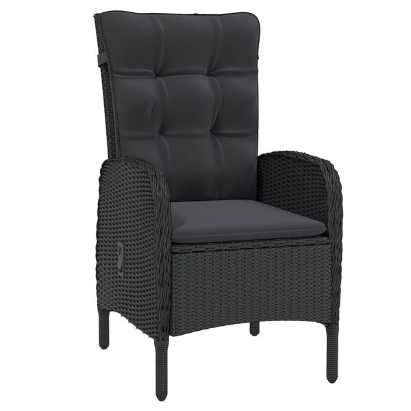 vidaXL Set mobilier de grădină, 7 piese, negru, poliratan