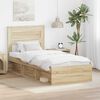 vidaXL Cadru de pat cu headboard Sonoma 90 x 190 cm Lemn de pin masiv