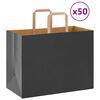 vidaXL Pungi de h&acirc;rtie 50 buc cu m&acirc;nere negre 32x17x25 cm