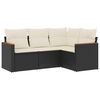 vidaXL Set mobilier de grădină cu perne, 4 piese, negru, poliratan