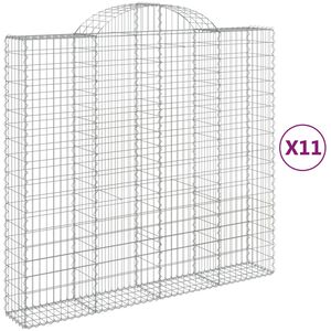 vidaXL Coșuri gabion arcuite 11 buc, 200x50x180/200cm, fier galvanizat