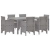 vidaXL Set de masă pentru grădină 7 pcs Gri deschis Ratan Polt