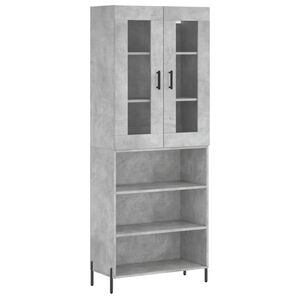 vidaXL Dulap &icirc;nalt, gri beton, 69,5x34x180, lemn compozit