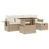 vidaXL Set canapele de grădină cu perne, 6 piese, bej, poliratan