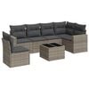 vidaXL Set canapele de grădină, 7 piese, cu perne, gri, poliratan