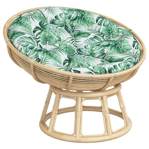 vidaXL Pernă rotundă, model frunze, &Oslash; 100 x 11 cm, țesătură Oxford