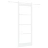 vidaXL Ușă glisantă 83 x 211 cm Lemn masiv de pin și sticlă Alb