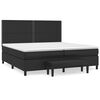 vidaXL Pat box spring cu saltea, negru, 200x200 cm, piele ecologică