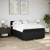 vidaXL Pat box spring cu saltea, negru, 160x200 cm, textil