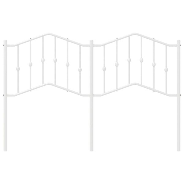 vidaXL Tăblie de pat metalică, alb, 135 cm