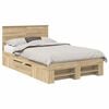 vidaXL Cadru de pat Stejar Sonoma 137 x 203 cm Lemn compozit