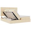 vidaXL Pat cu storage cu saltea Creme 200 x 200 cm Piele artificială