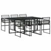 vidaXL Set mobilier de grădină cu perne, 7 piese, negru, poliratan