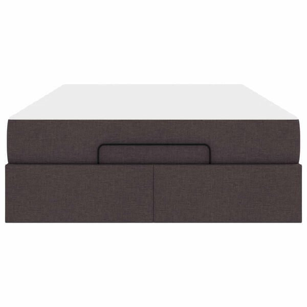 vidaXL Cadru de pat cu saltea cu saltea 2 pcs Cafeniu țesătură