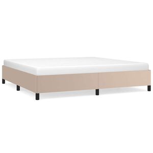 vidaXL Cadru de pat fără saltea, cappuccino, 200x200 cm, piele ecologică