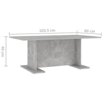 vidaXL Măsuță de cafea, gri beton, 103,5 x 60 x 40 cm, PAL
