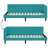 vidaXL Cadru de pat colțar cu headboard Turcoaz 90 cm x 200 cm Catifea