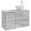 vidaXL Set de mobilier pentru baie 2 pcs Gri Beton Lemn prelucrat