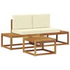 vidaXL Set de canapele de exterior 3 buc. natural
