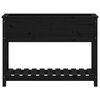 vidaXL Jardinieră cu raft, negru, 111,5x34,5x81 cm, lemn masiv de pin