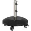 vidaXL Bază de parasol din granit cu roți pentru st&acirc;lp de 40-50 mm