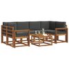 vidaXL Set de canapele de exterior cu pernă 7 pcs Natural și Antracit