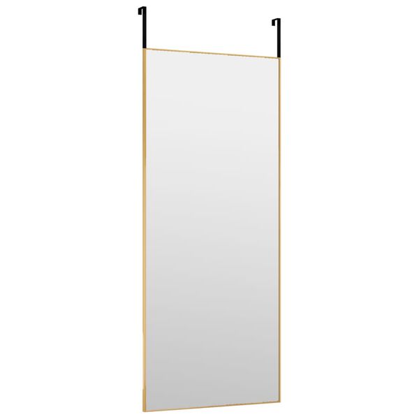 vidaXL Oglindă pentru ușă, auriu, 40x100 cm, sticlă și aluminiu