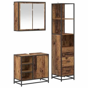 vidaXL Set de mobilier pentru baie 3 buc. Lemn Vechi 65 x 33 x 60 cm
